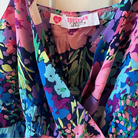 SouthernFriedChics Pretty Little Thing Dress - Multi Floral Size 2XL - Picture 3 of 4